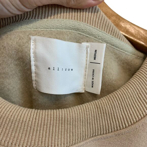 All:Row Beige Puff-Shoulder Fleece Sweatshirt (Size Medium) - Picture 3 of 6